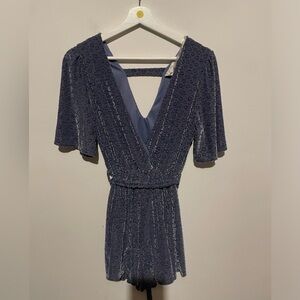 Sadie & Sage Velvet Floral Accent Romper size large